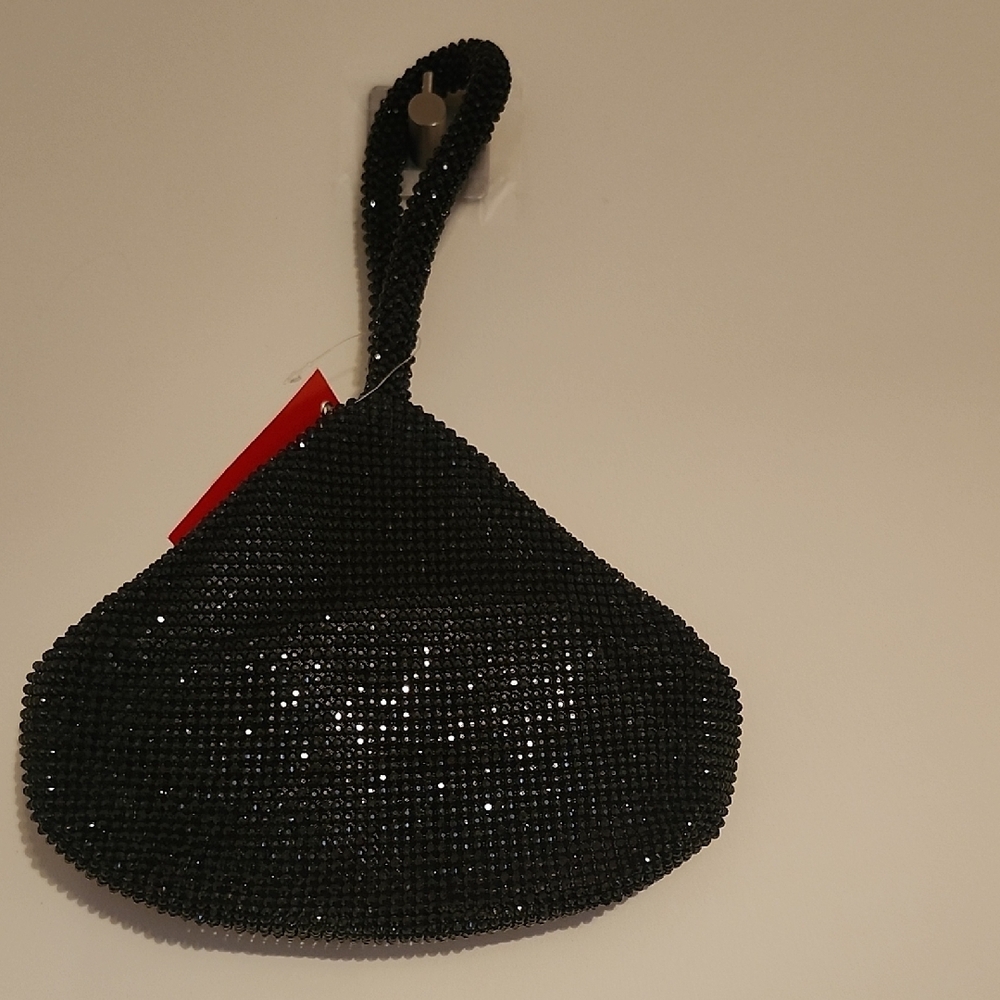 Elegant Black Beaded Handbag